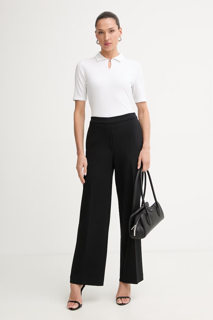 Calvin Klein nohavice rovné dámske LV044F648G čierna AW26