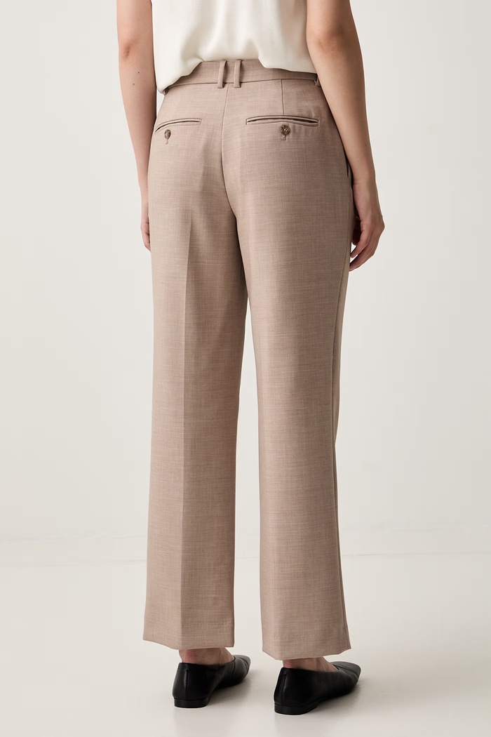 Odzież Calvin Klein spodnie damskie z wiskozą LV044F415G beżowy
