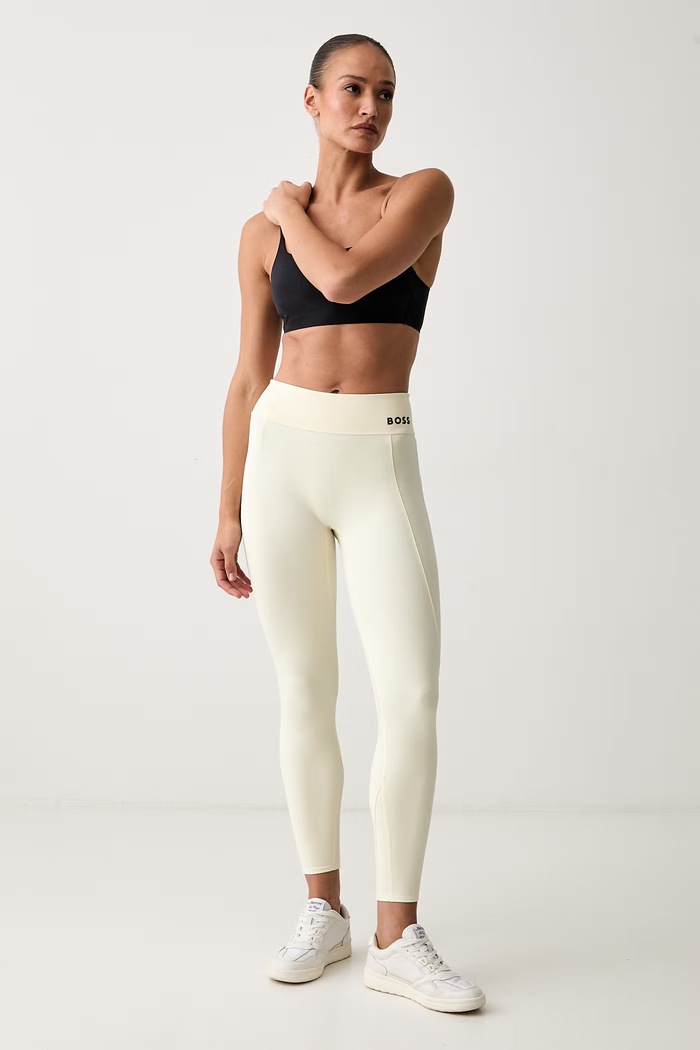 BOSS legginsy damskie Ekiden4 50572091 beżowy AW26