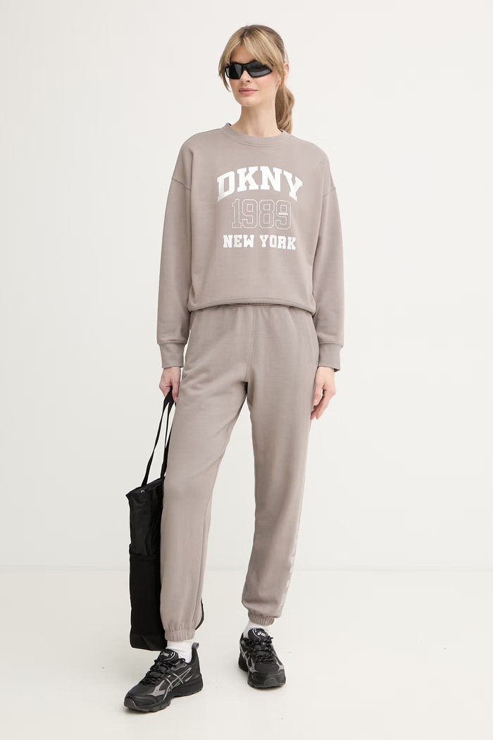 DKNY spodnie dresowe damskie DP6P3863 beżowy AW26