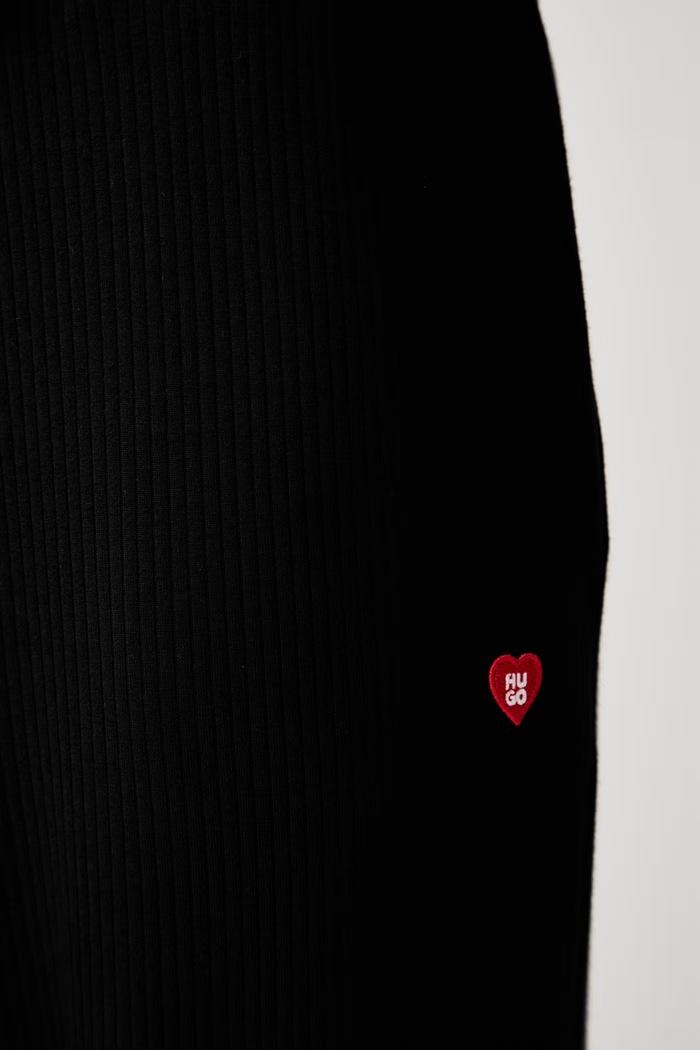 HUGO штаны loungwear женские с вискозой HUGO HEART PANT чёрный 50566660