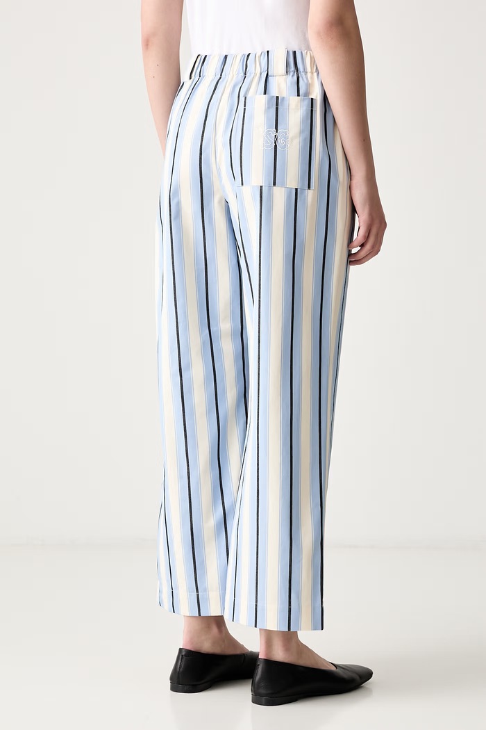 Odzież Stine Goya spodnie straight damskie bawełniane SG.PF26.P183.2529 niebieski
