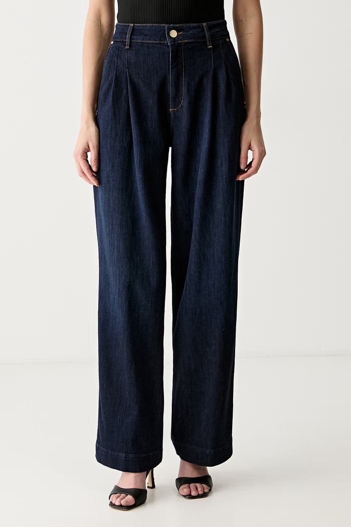 Guess high waist traperice za žene mornarsko plava W6YAJF.D1354