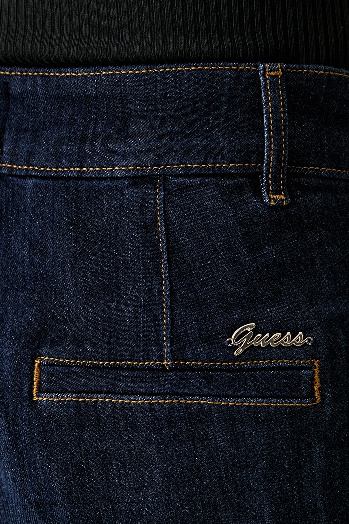 Guess high waist traperice za žene mornarsko plava W6YAJF.D1354