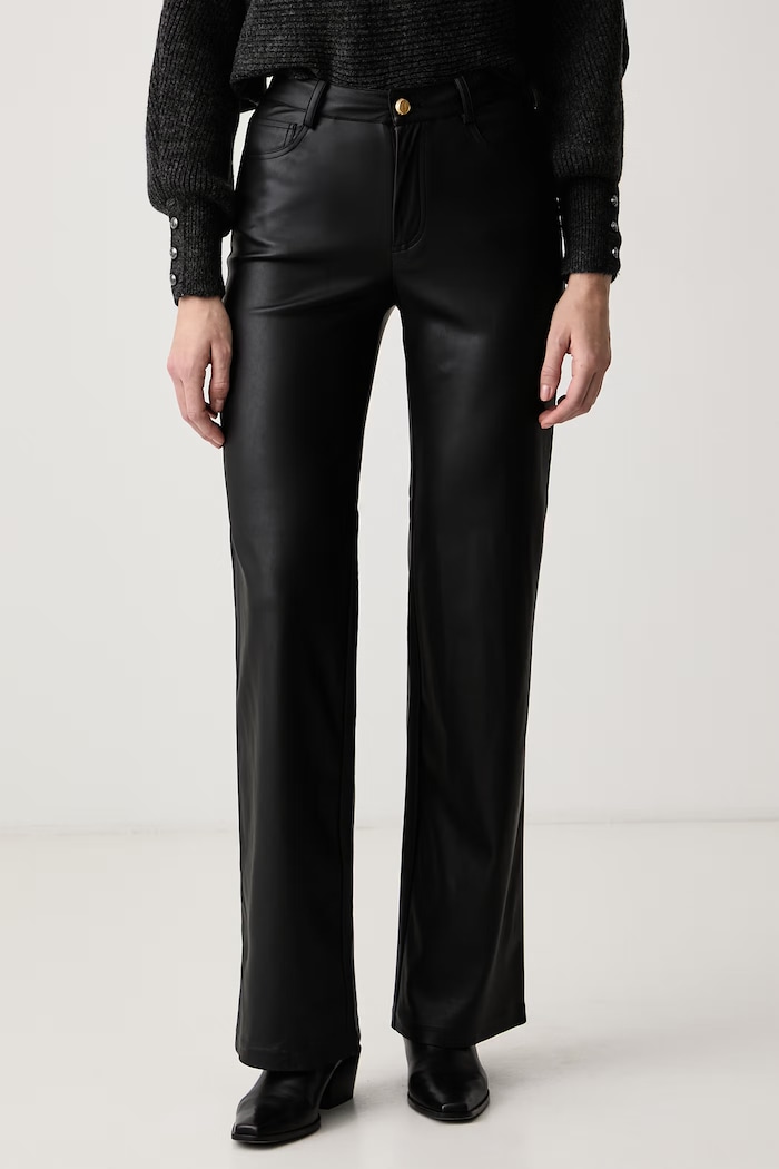 Marciano by Guess Nohavice dámske z imitácie kože CECILIA čierna G6BB17.W5131