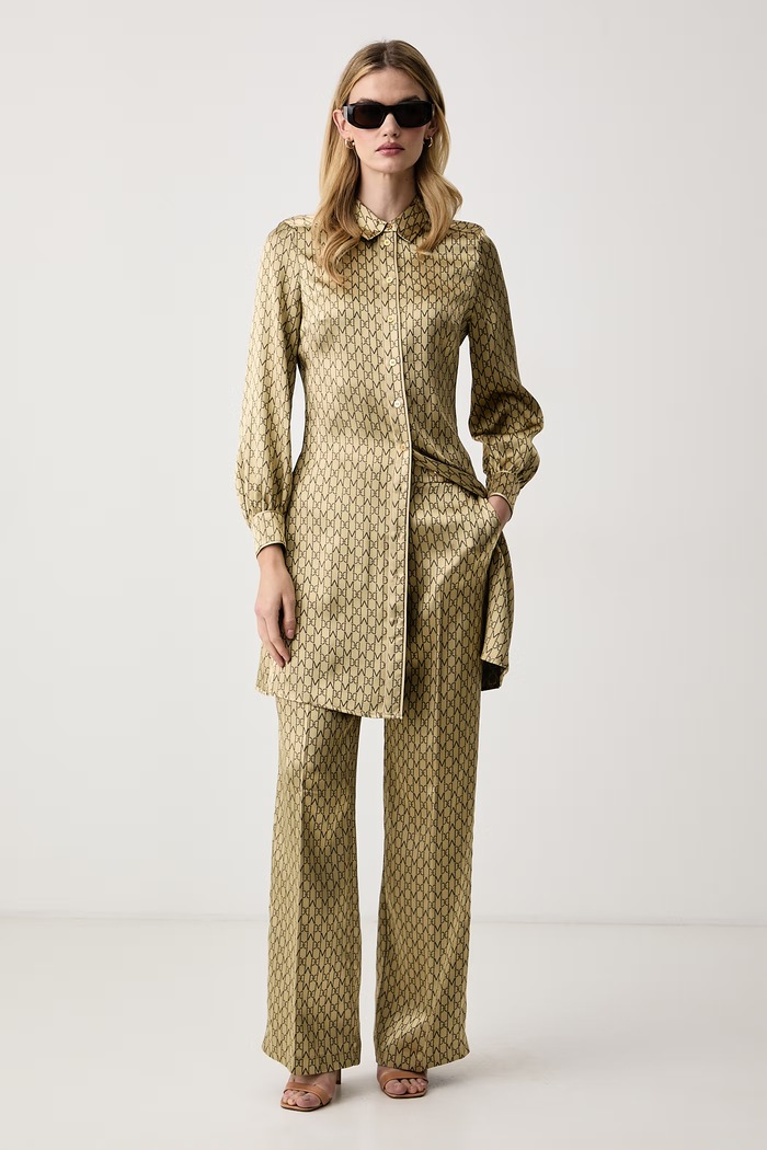 Marciano by Guess Spodnie damskie z wiskozą SIENNA G6BB13.W4398 złoty AW26