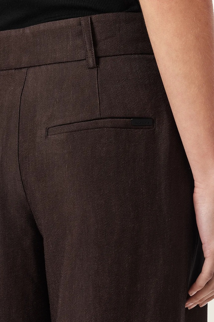 Pantaloni wide leg pentru femei cu in CHARLEY AllSaints W050QE maro
