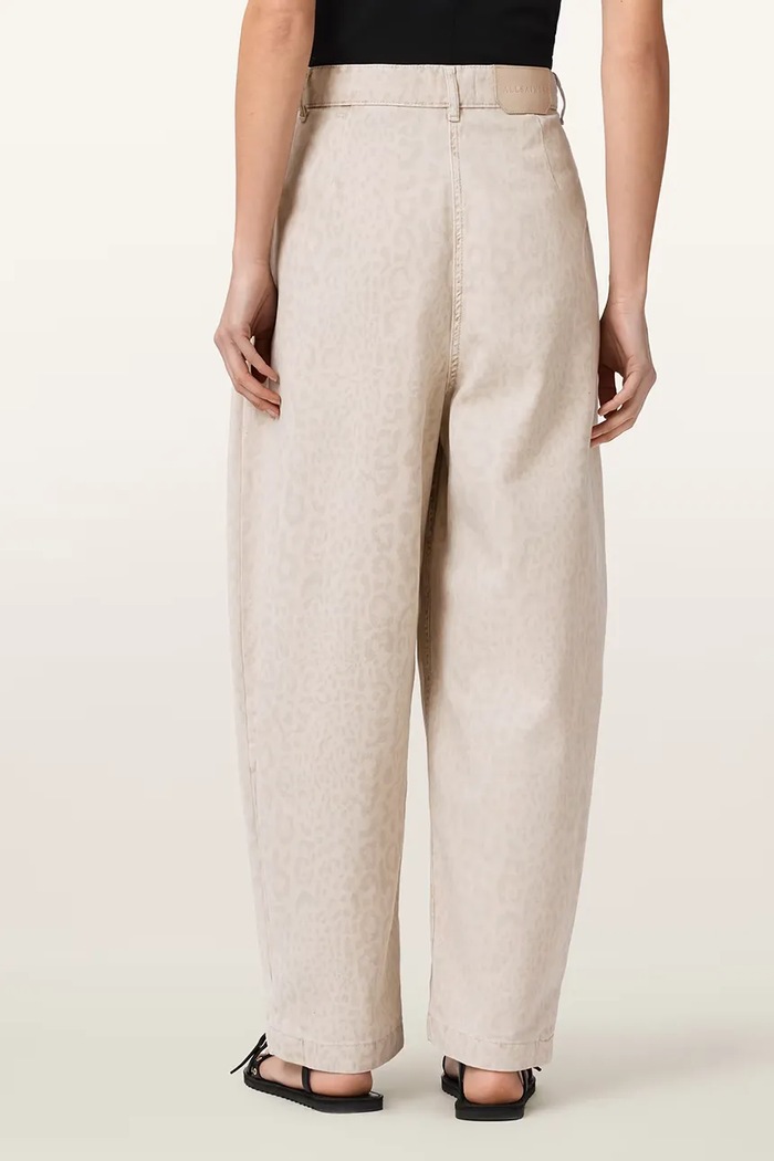 AllSaints spodnie baggy damskie bawełniane BECCA W089EC beżowy AW26