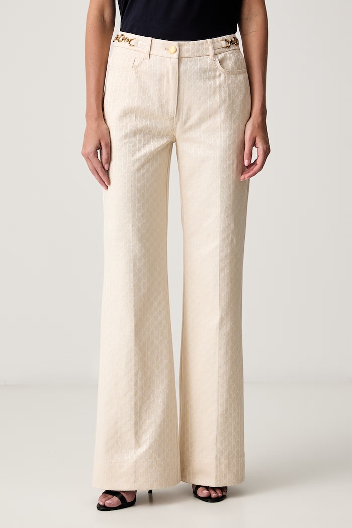 Marciano by Guess spodnie damskie z bawełną MILAD PALAZZO beżowy G6YB17.W3245