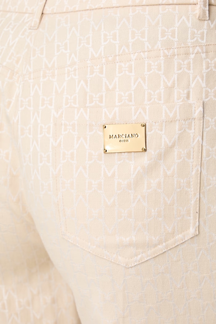 Marciano by Guess spodnie damskie z bawełną MILAD PALAZZO beżowy G6YB17.W3245