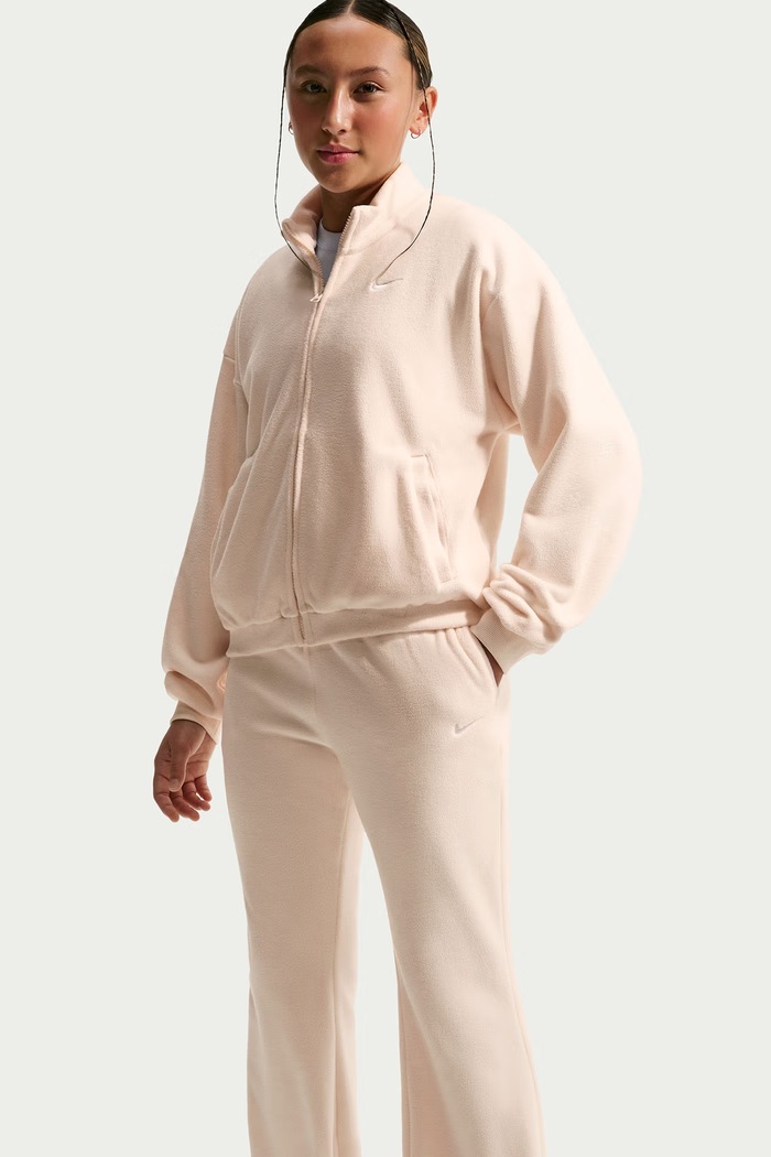 Dziewczynka Nike Spodnie dresowe dziecięce polarowe Nike Sportswear IM4558 beżowy