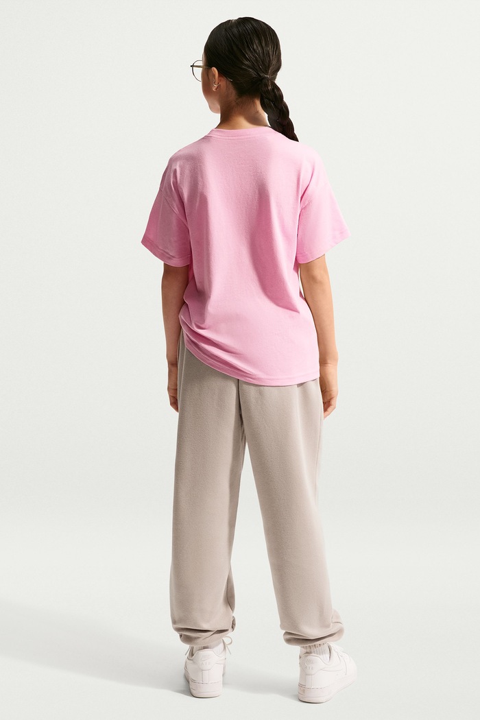 Nike Spodnie dresowe dziecięce z bawełną Nike Sportswear Studio Fleece IM4905 beżowy AW26