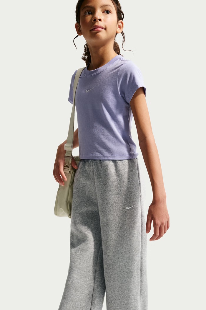 Spodnie dresowe dziecięce z bawełną Nike Sportswear Studio Fleece Nike IM4973 szary