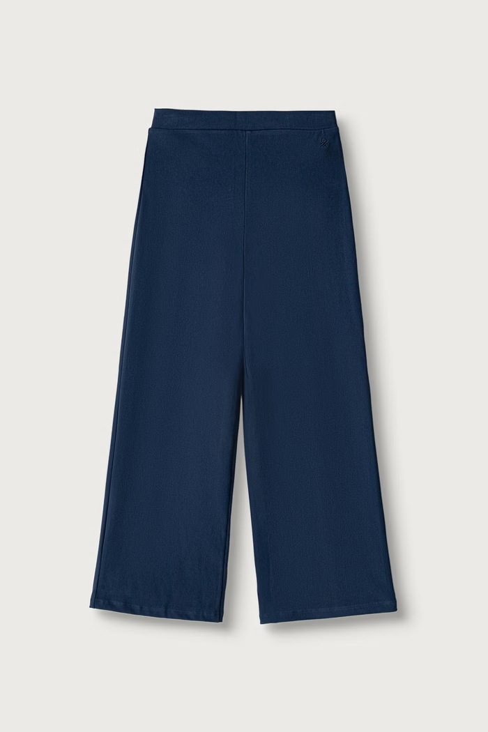 United Colors of Benetton Spodnie wide leg dziecięce z bawełną 46D6CE04C.G.Season.9BY2 granatowy AW26