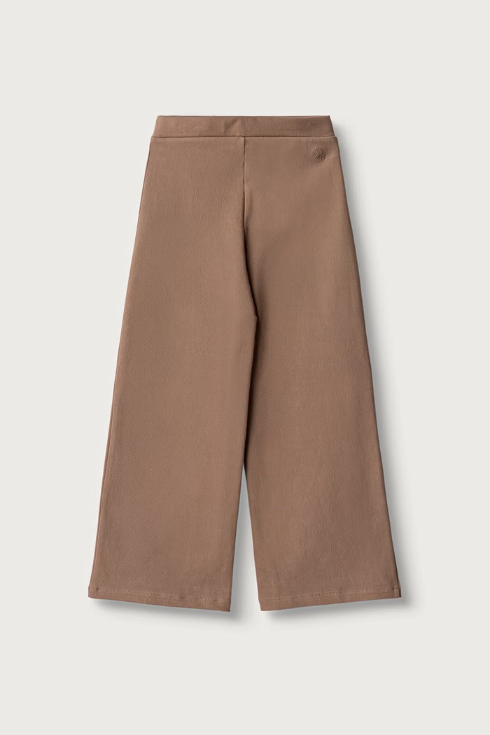 United Colors of Benetton Spodnie wide leg dziecięce z bawełną 46D6CE04C.G.Season.9BY2 brązowy AW26