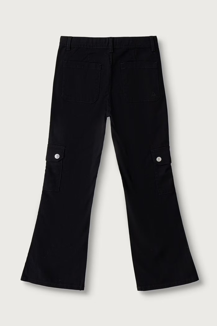 United Colors of Benetton Spodnie cargo dziecięce bawełniane z elastanem 46C0CE03D.G.Reproposal czarny AW26