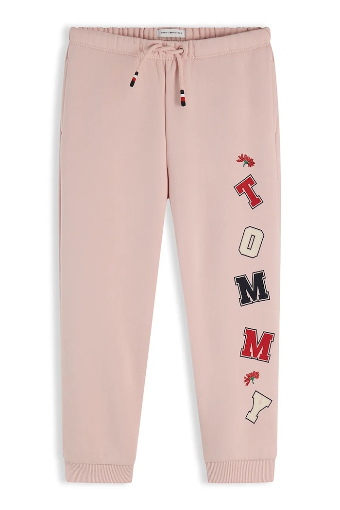 Tommy Hilfiger Spodnie dresowe dziecięce z bawełną KS0KS00782.9BY2 różowy AW26