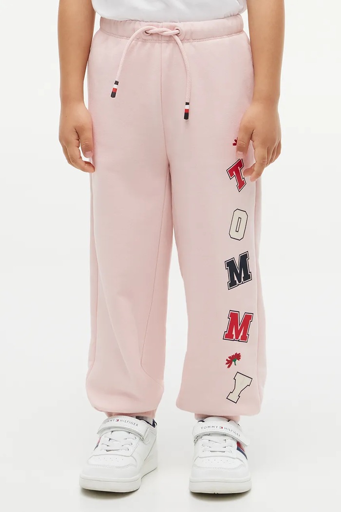 Spodnie dresowe dziecięce z bawełną Tommy Hilfiger KS0KS00782.9BY2 różowy
