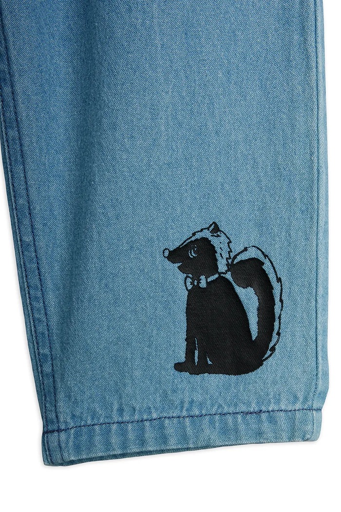 Dziewczynka Mini Rodini jeansy relaxed fit dziecięce Skunk 26730153 niebieski