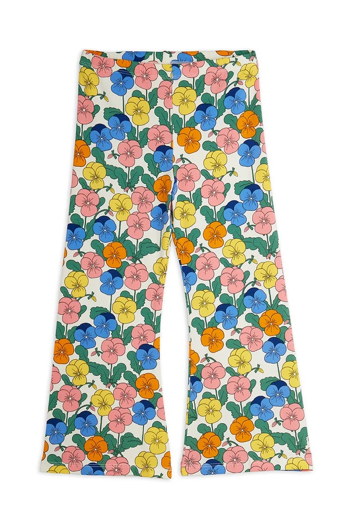 Mini Rodini spodnie flare dziecięce bawełniane z elastanem Violas multicolor 26730127