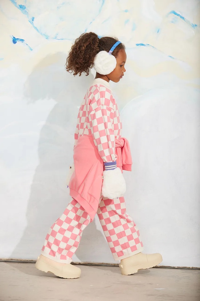 Mini Rodini spodnie wide leg dziecięce bawełniane Chess 25730150