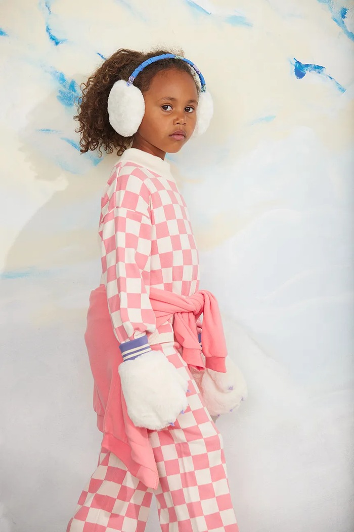 Mini Rodini spodnie wide leg dziecięce bawełniane Chess 25730150