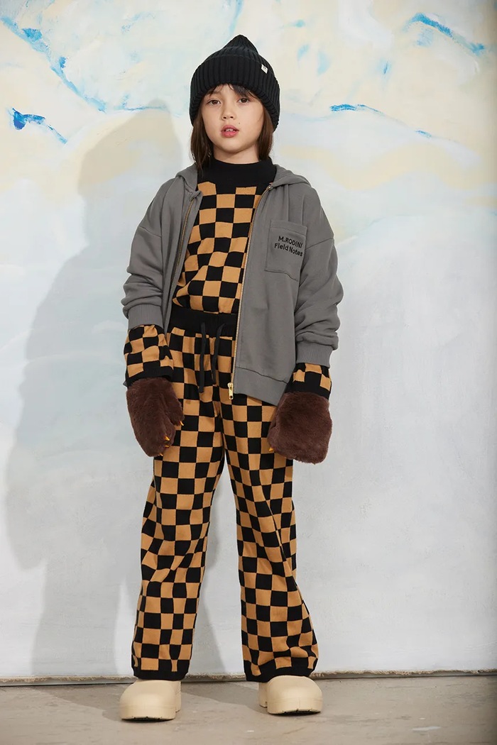 Mini Rodini spodnie wide leg dziecięce bawełniane Chess 25730150