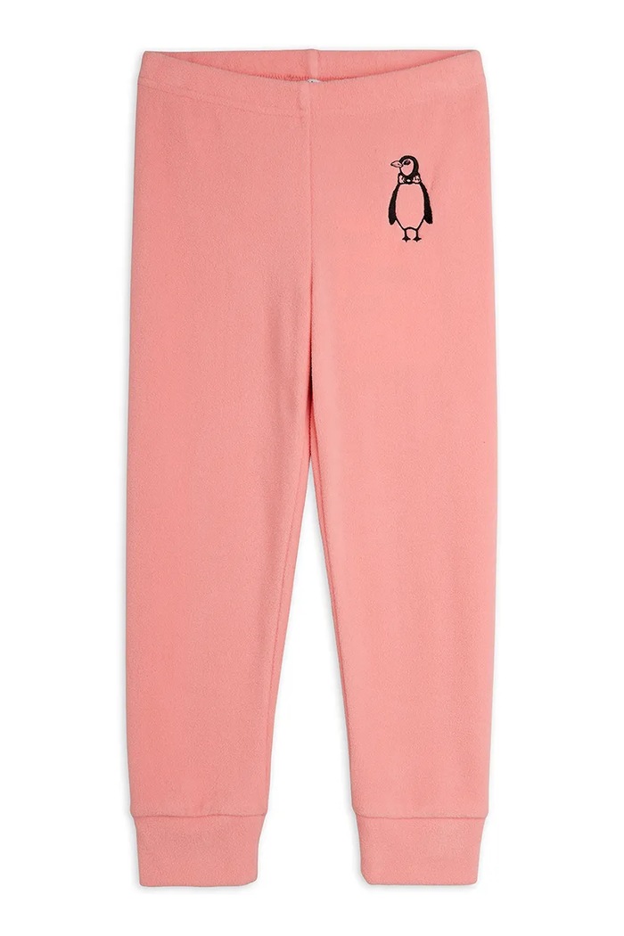 Mini Rodini spodnie dresowe dziecięce polarowe Penguin 11000360 różowy AW26