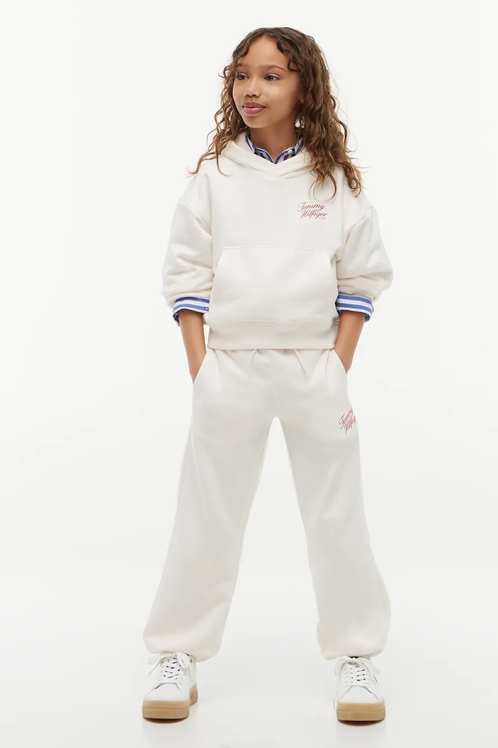 Spodnie dresowe damskie z bawełną Tommy Hilfiger KG0KG09581.104.122.9BY2 biały