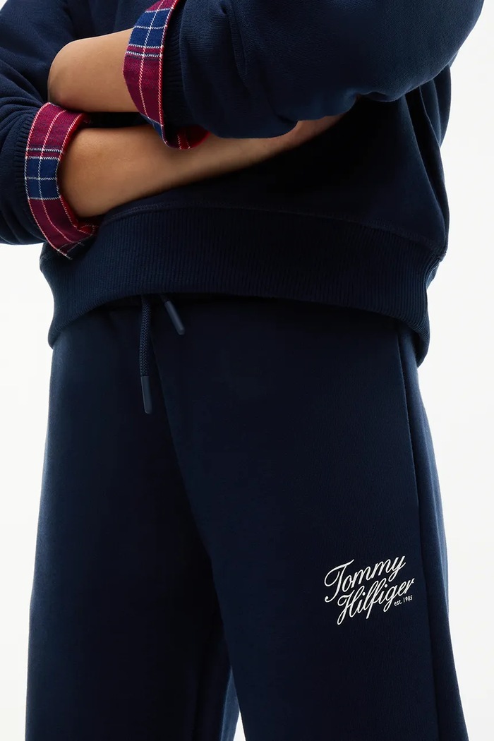 Spodnie dresowe damskie z bawełną Tommy Hilfiger granatowy KG0KG09581.104.122.9BY2