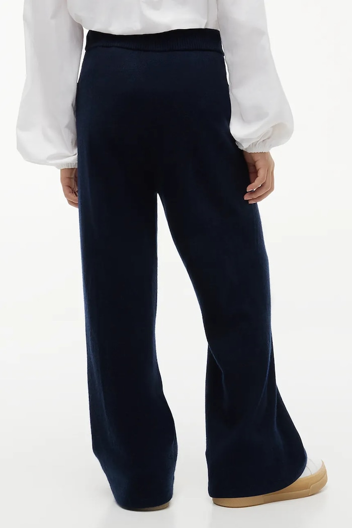 Spodnie dziecięce z dodatkiem wełny Tommy Hilfiger KG0KG09711.9BY2 granatowy