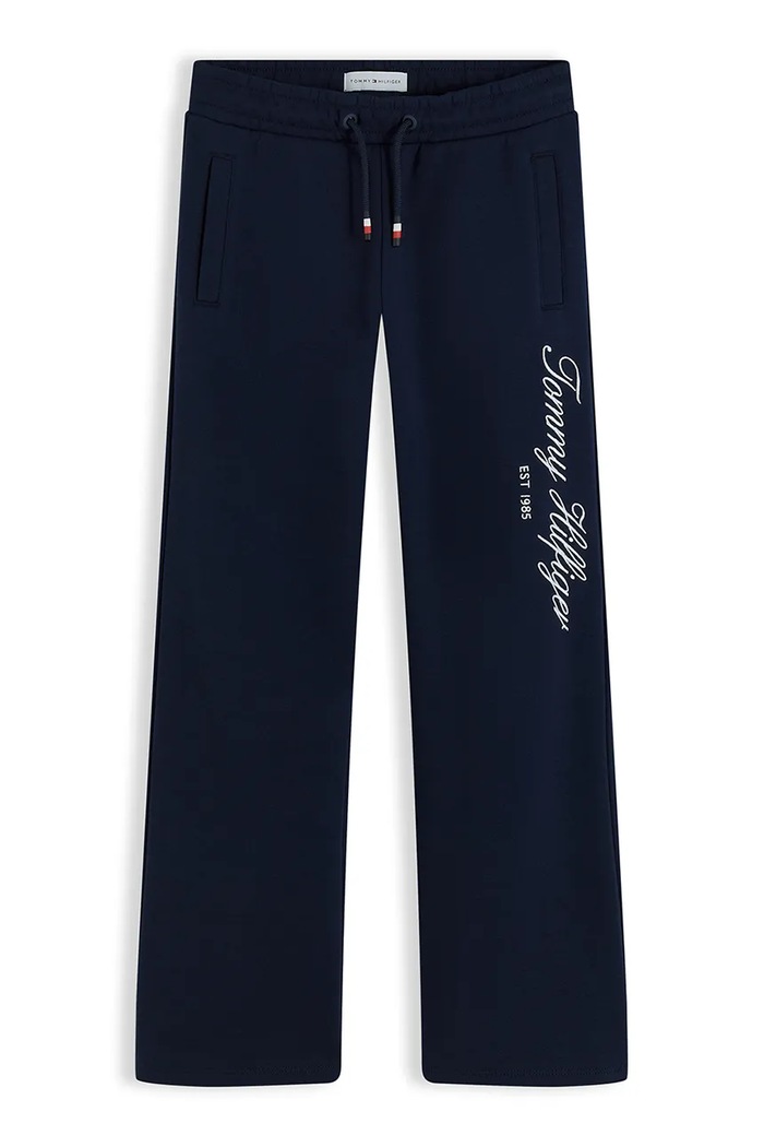 Tommy Hilfiger spodnie dresowe dziecięce z bawełną KG0KG09832.9BY2 granatowy AW26