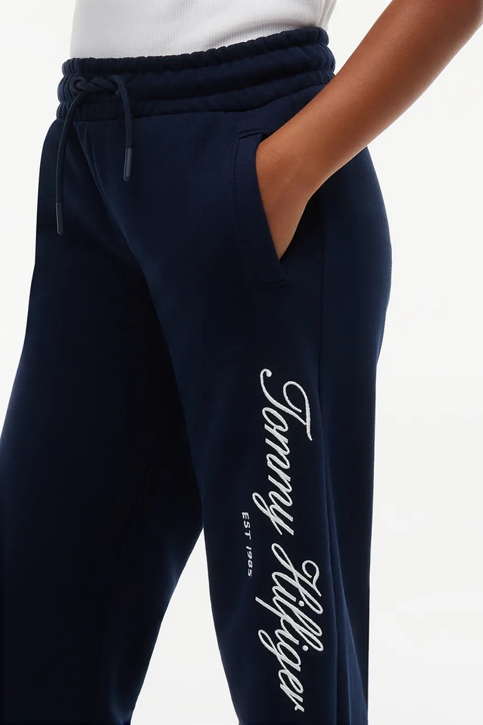 Tommy Hilfiger spodnie dresowe dziecięce z bawełną KG0KG09832.9BY2 granatowy