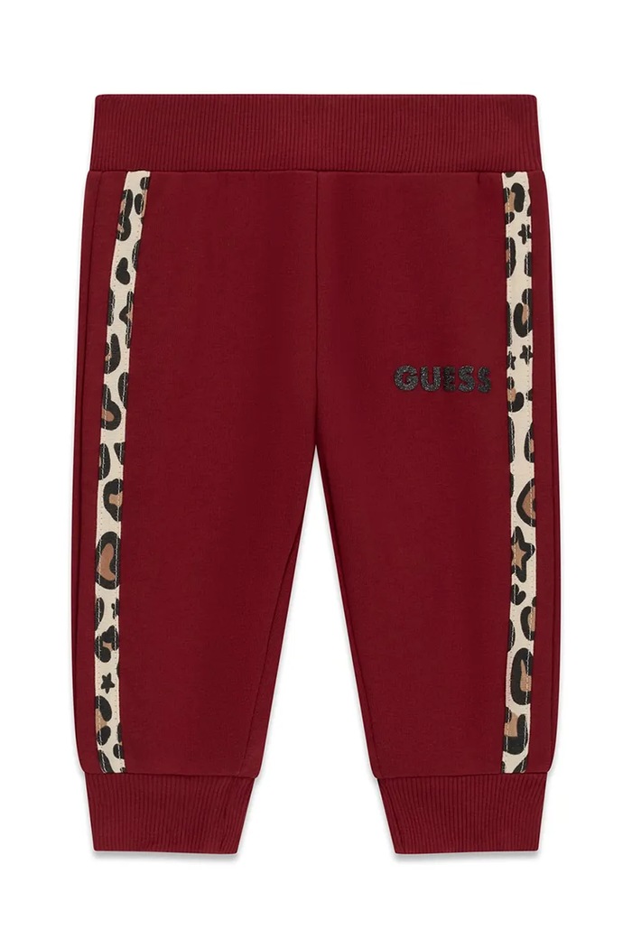 Guess Spodnie dresowe dziecięce bawełniane bordowy K6BB03.K5886.9BY2