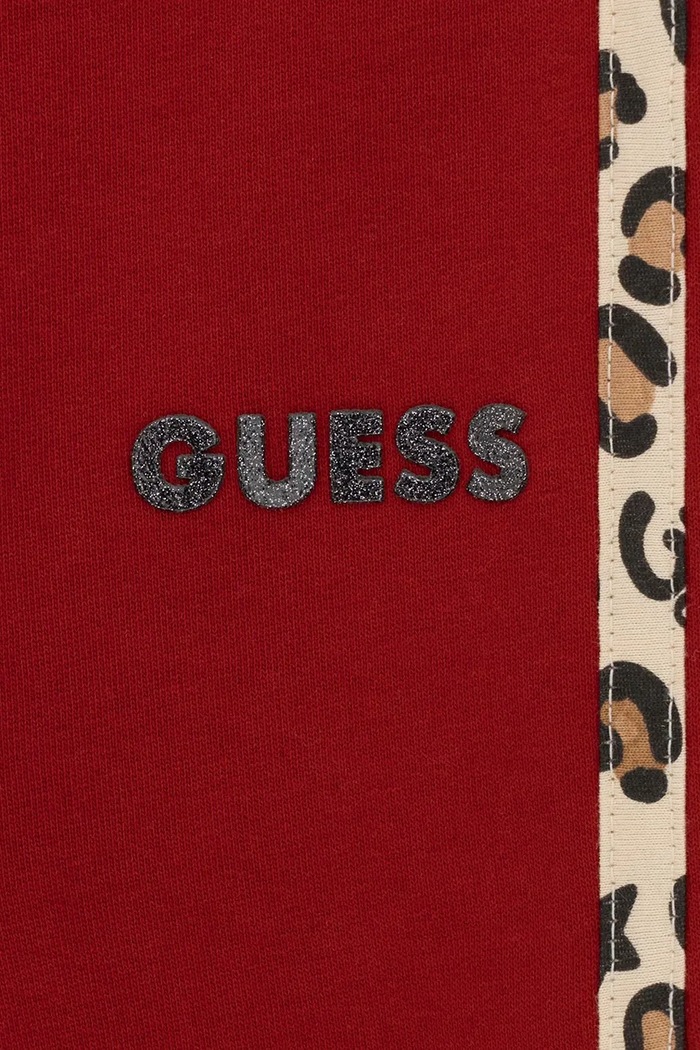 Spodnie dresowe dziecięce bawełniane Guess K6BB03.K5886.9BY2 bordowy