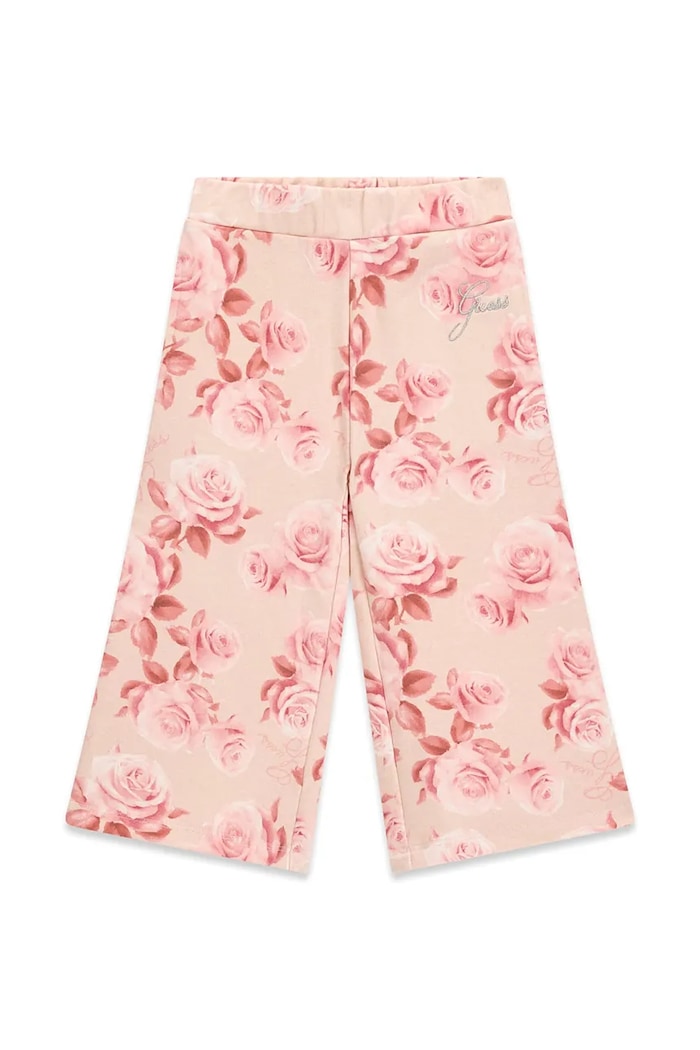 Guess Spodnie joggery dziecięce bawełniane różowy K6BB01.K5883.9BY2