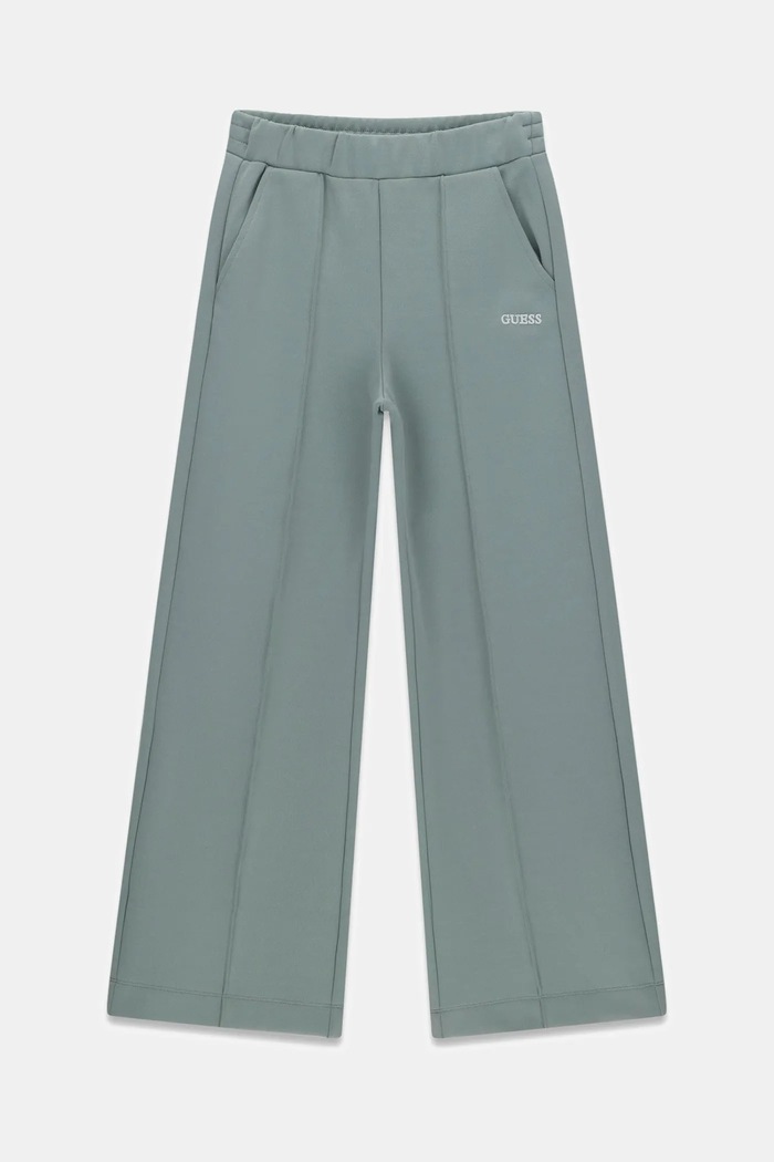 Guess Spodnie wide leg dziecięce z wiskozą turkusowy J6BB16.K7269.9BY2