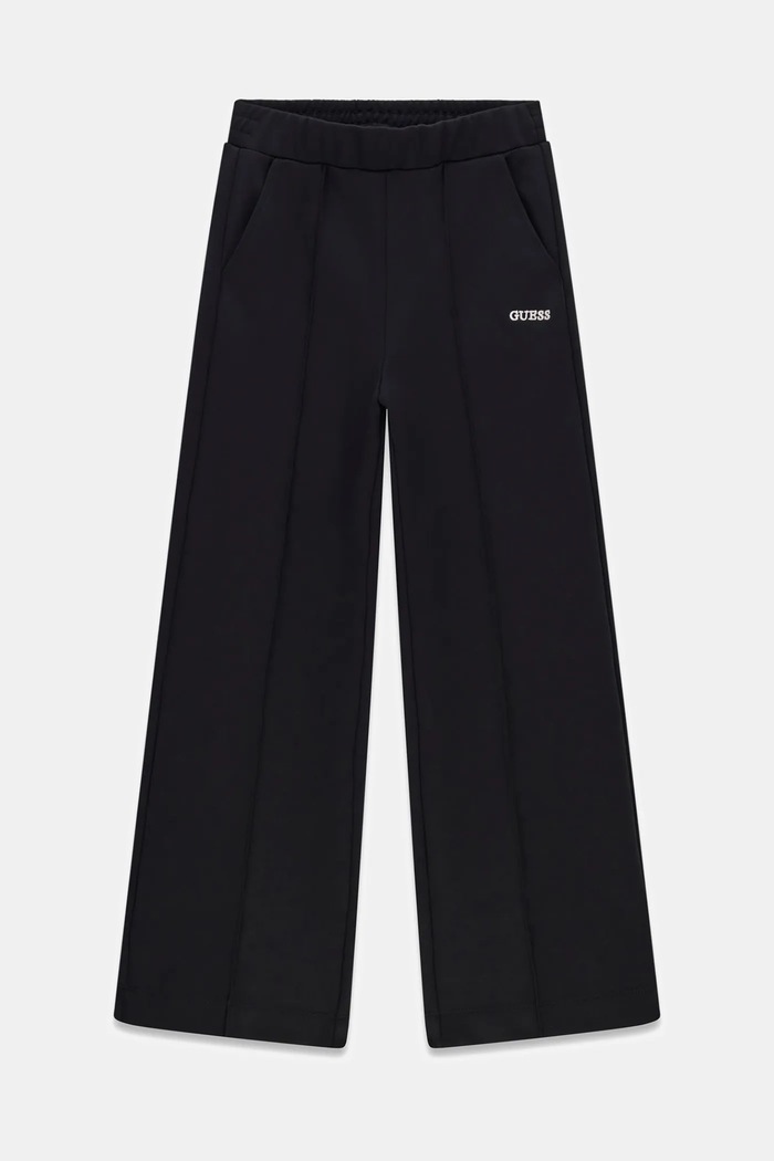 Guess Spodnie wide leg dziecięce z wiskozą czarny J6BB16.K7269.9BY2