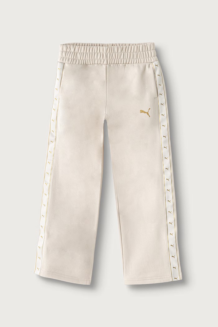 Puma spodnie dresowe dziecięce z bawełną ESS TAPE Relaxed Sweatpants beżowy 694959