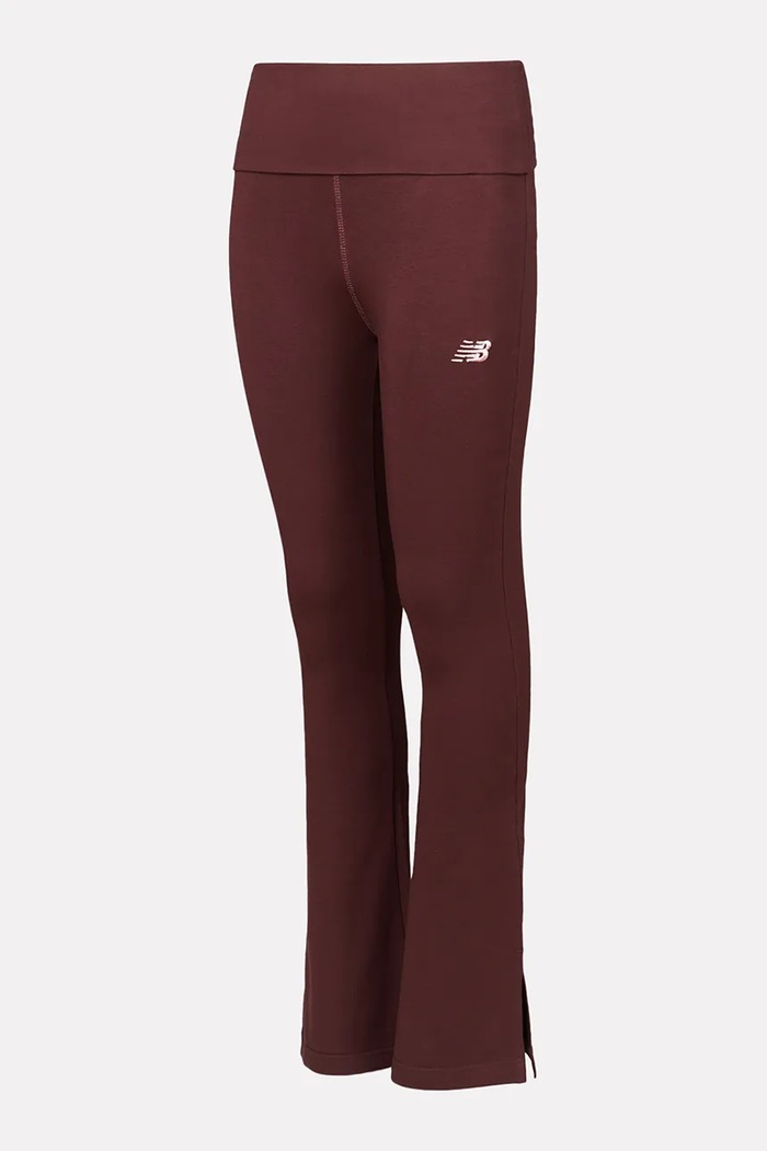 Dziewczynka New Balance Spodnie dresowe dziecięce bawełniane z elastanem YB6157Z3 bordowy