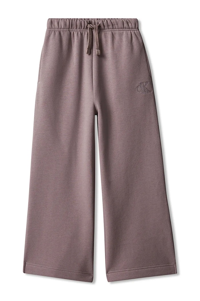 Calvin Klein Jeans Spodnie dresowe dziecięce bawełniane LVCKFJC17G.9BY2 brązowy AW26