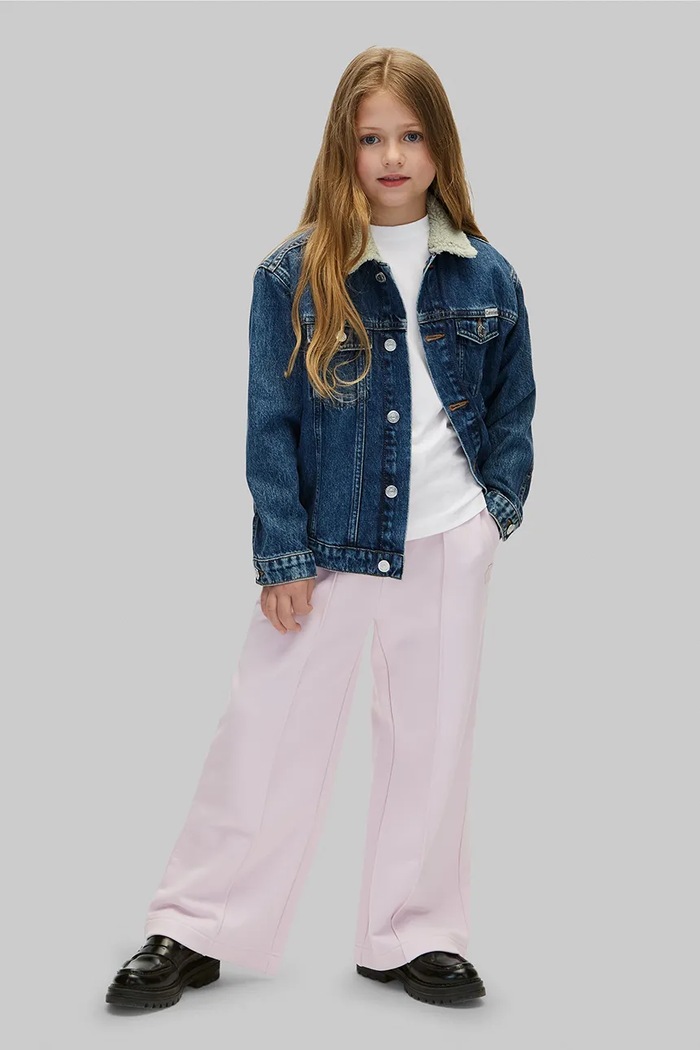 Dziewczynka Calvin Klein Jeans spodnie dresowe dziecięce bawełniane LVCKFJC19G.128.170.9BY2 fioletowy
