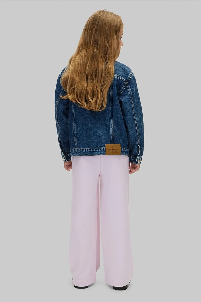 Calvin Klein Jeans spodnie dresowe dziecięce bawełniane fioletowy LVCKFJC19G.128.170.9BY2