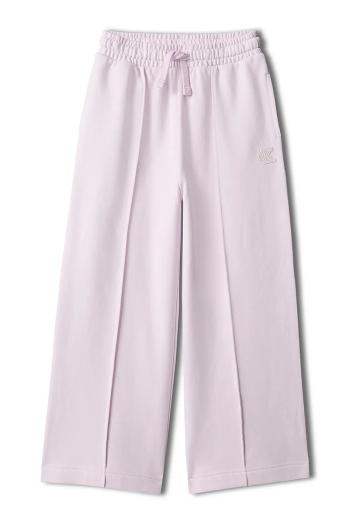 Calvin Klein Jeans spodnie dresowe dziecięce bawełniane LVCKFJC19G.104.116.9BY2 fioletowy AW26