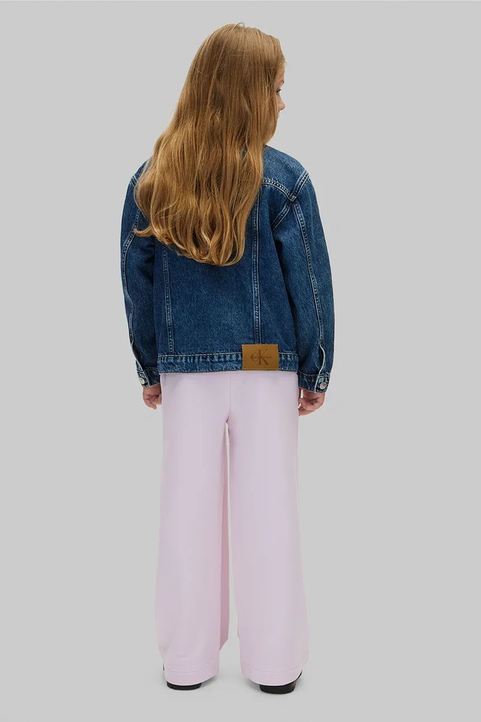 Calvin Klein Jeans spodnie dresowe dziecięce bawełniane fioletowy LVCKFJC19G.104.116.9BY2