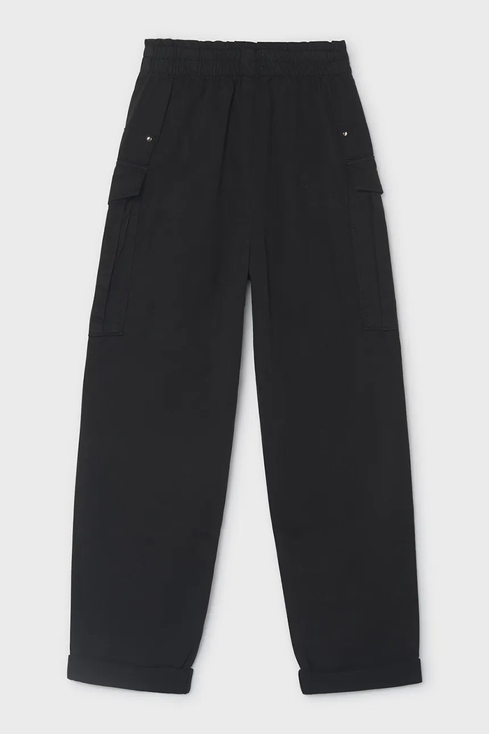 Mayoral Nohavice cargo dámske s bavlnou 7524.8B.Junior.9BY2 čierna AW26