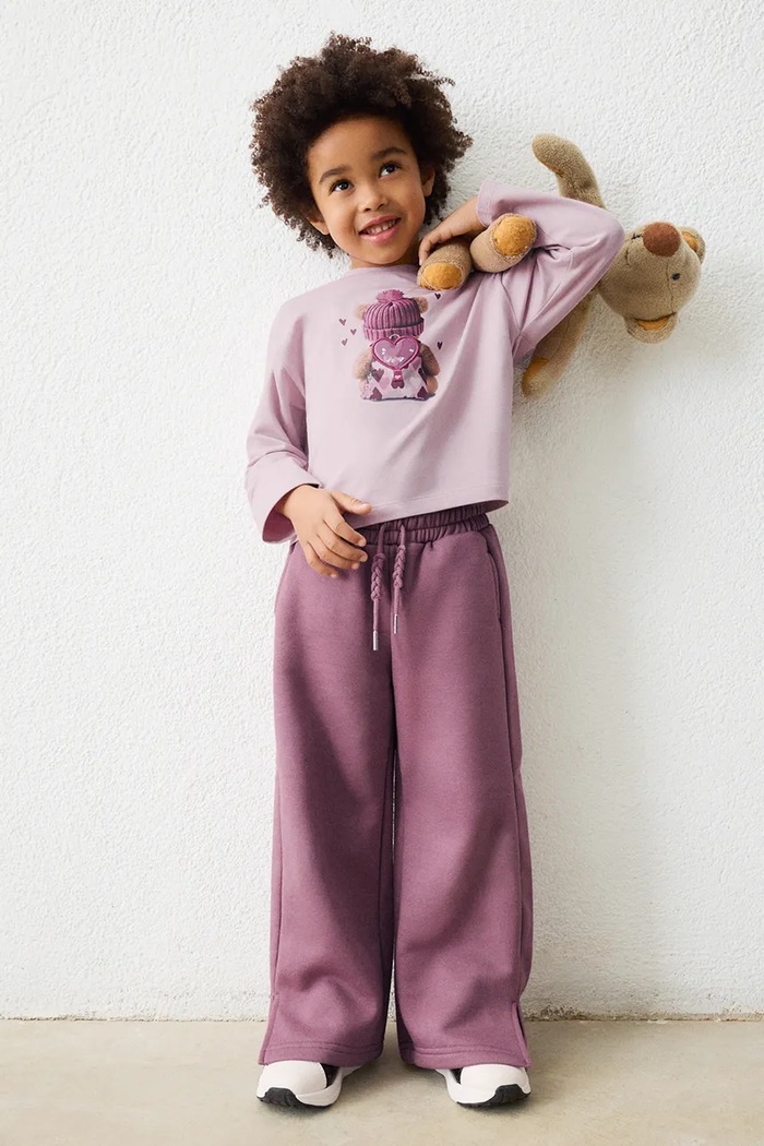 Mayoral Nohavice wide leg detské fialová 4518.6A.Mini.9BY2