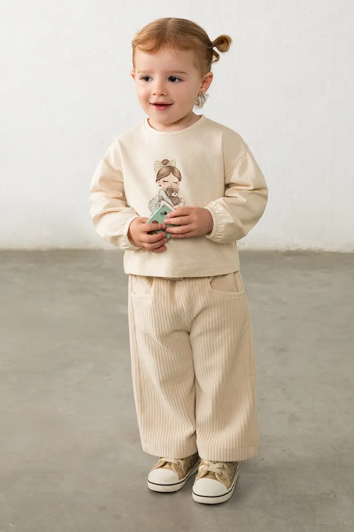 Mayoral панталон за деца от джинс бежов 2537.4G.Baby.9BY2