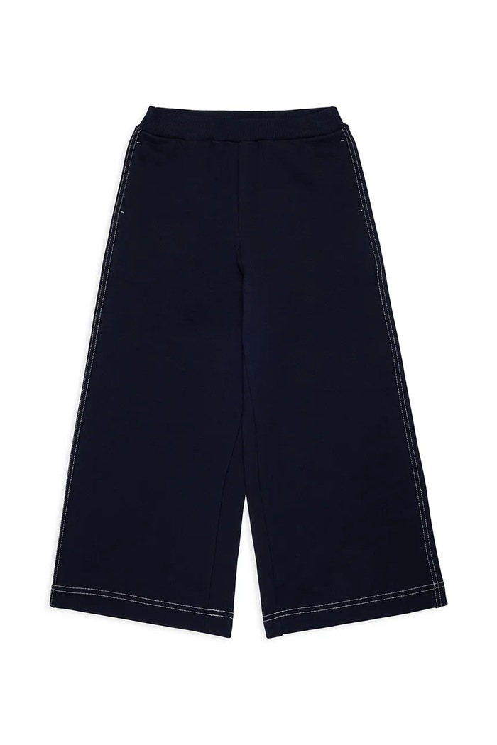 Max&Co. Παντελόνι wide leg παιδικό βαμβακερό MAXP42F TROUSERS σκούρο μπλε MX0302.MX056
