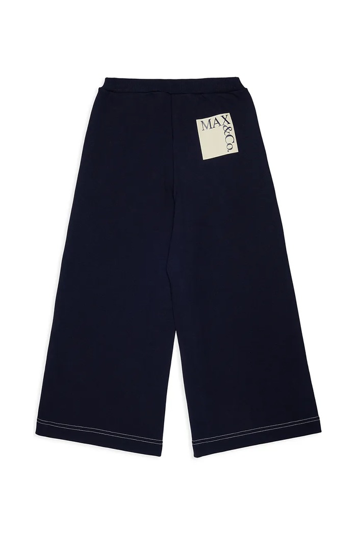 Max&Co. Παντελόνι wide leg παιδικό βαμβακερό MAXP42F TROUSERS MX0302.MX056 σκούρο μπλε AW26